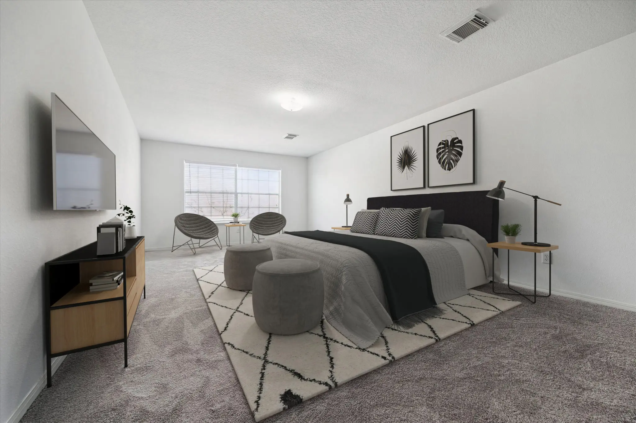 After - Virtual staging - furnished living room